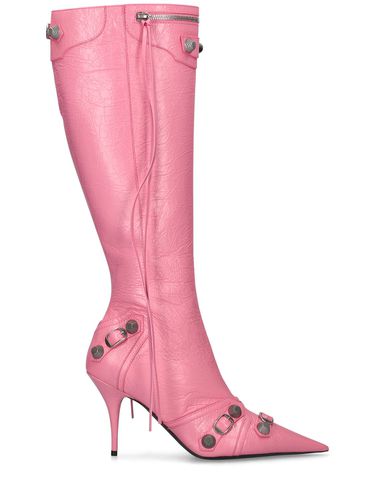 Mm Cagole Leather Tall Boots - BALENCIAGA - Modalova