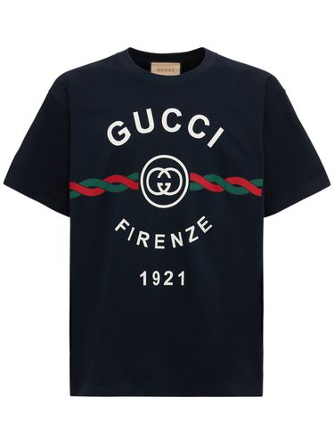 Camiseta Oversize De Jersey De Algodón - GUCCI - Modalova