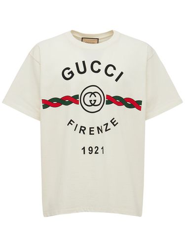 Oversize Cotton Jersey T-shirt - GUCCI - Modalova