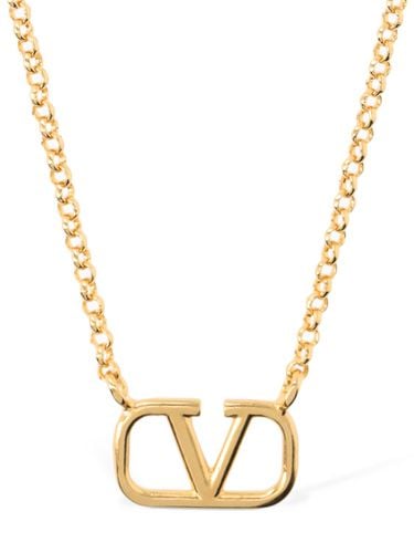 V Logo Signature Long Chain Necklace - VALENTINO GARAVANI - Modalova