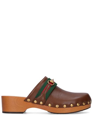 Leather Slide Sandals - GUCCI - Modalova