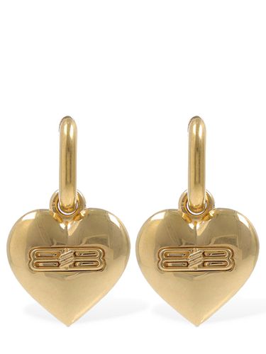 Bb Icon Heart Brass Earrings - BALENCIAGA - Modalova