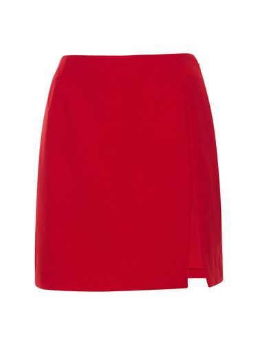 Gioia Crepe Satin Mini Skirt W/ Slit - THE ANDAMANE - Modalova