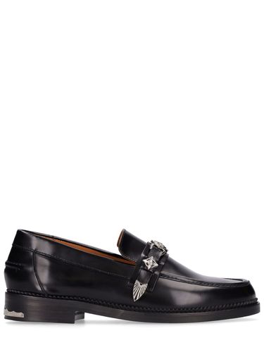 Square Toe Leather Buckle Loafers - TOGA VIRILIS - Modalova