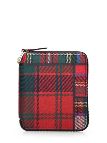 Tartan Patchwork Zip-around Wool Wallet - COMME DES GARÇONS WALLET - Modalova