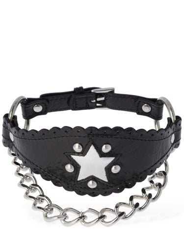 Leather Choker W/ Star & Chain - ALESSANDRA RICH - Modalova