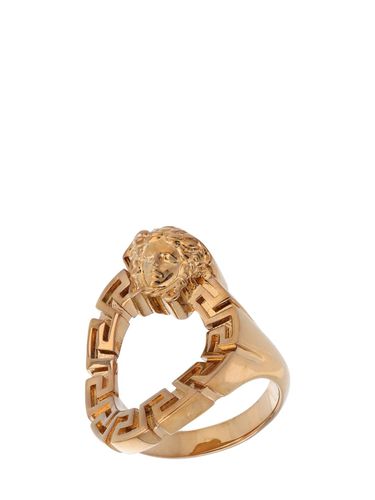 Eckiger Ring Mit Medusa Und Greek-motiv - VERSACE - Modalova