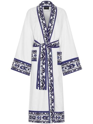 Blue Mediterraneo Bathrobe - DOLCE & GABBANA - Modalova