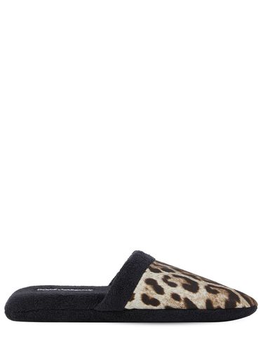 Leopardo Cotton Terry Slippers - DOLCE & GABBANA - Modalova