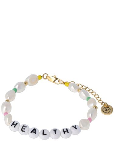 Healthy Faux Pearl & Bead Bracelet - SPORTY & RICH - Modalova