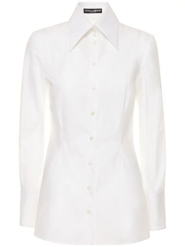 Fitted Cotton Poplin Shirt - DOLCE & GABBANA - Modalova