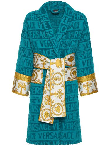 Barocco & Robe Cotton Bathrobe - VERSACE - Modalova