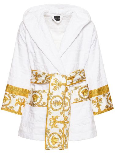 Short Cotton Bathrobe - VERSACE - Modalova