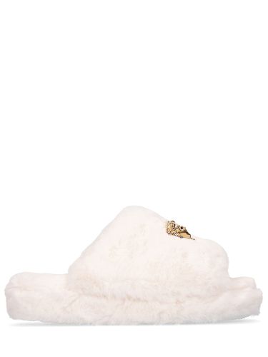 Faux Fur Slippers - VERSACE - Modalova