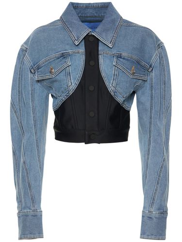 Stretch Denim & Jersey Jacket - MUGLER - Modalova