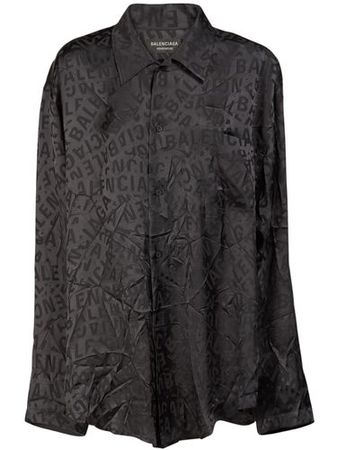 Minimal Jacquard Silk Shirt - BALENCIAGA - Modalova