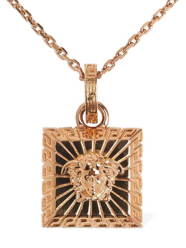 Medusa Squared Charm Necklace - VERSACE - Modalova