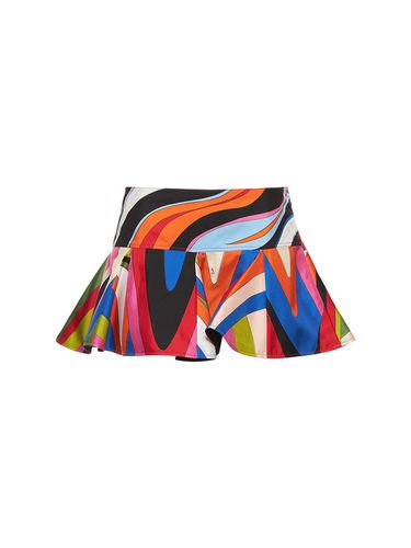 Silk Crepe Printed Frill Mini Skirt - PUCCI - Modalova