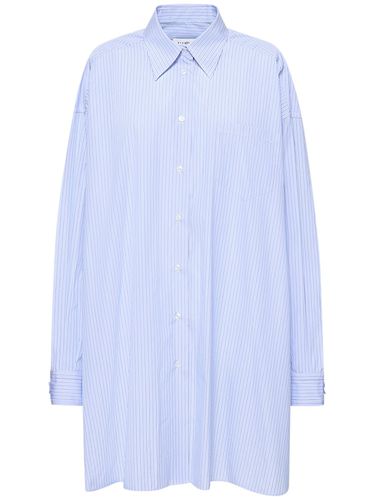 Striped Cotton Poplin Long Shirt - MAISON MARGIELA - Modalova