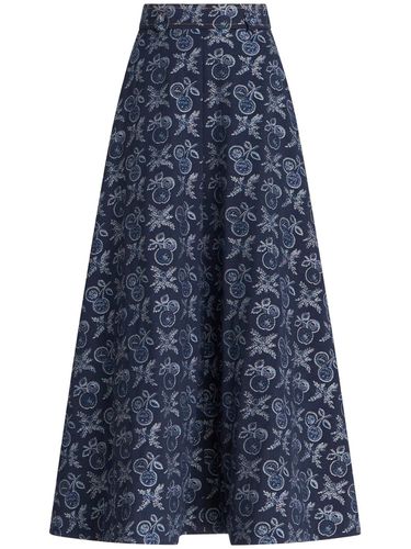 Embroidered Denim Midi Skirt - ETRO - Modalova