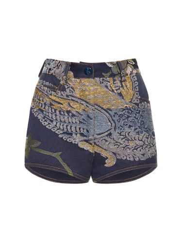 Embroidered Denim Mini Shorts - ETRO - Modalova