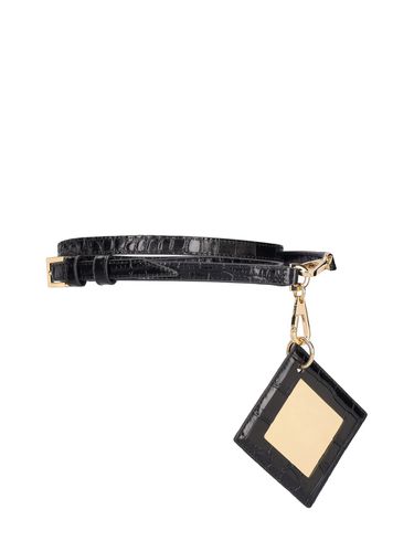 Cm Leather Belt W/ Logo Mirror - TORY BURCH - Modalova