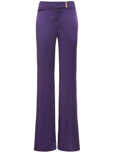 Mid Rise Wide Fluid Satin Pants - TOM FORD - Modalova