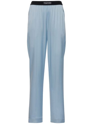 Logo Silk Satin Pajama Pants - TOM FORD - Modalova