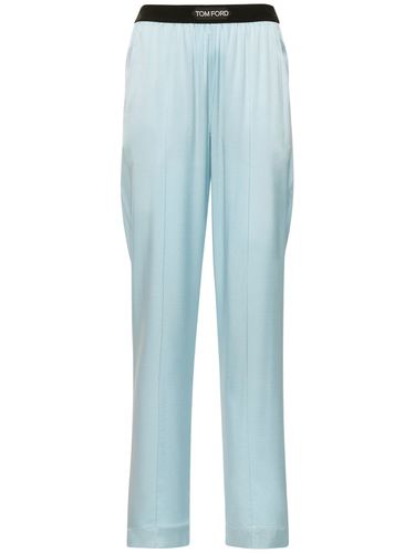 Logo Silk Satin Pajama Pants - TOM FORD - Modalova