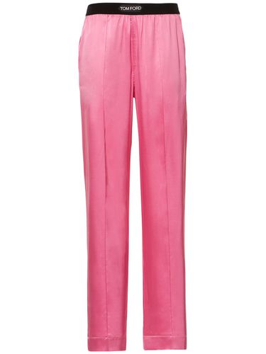 Logo Silk Satin Pajama Pants - TOM FORD - Modalova