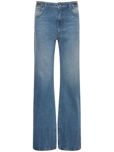 Denim Embellished High Rise Jeans - RABANNE - Modalova