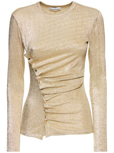 Stretch Jersey Lurex Long Sleeve Top - RABANNE - Modalova