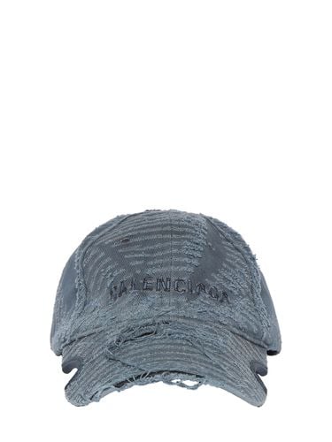 Destroyed Cotton Denim Cap - BALENCIAGA - Modalova