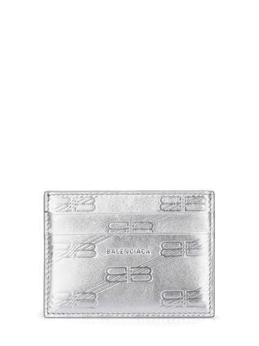 Embossed Leather Card Holder - BALENCIAGA - Modalova