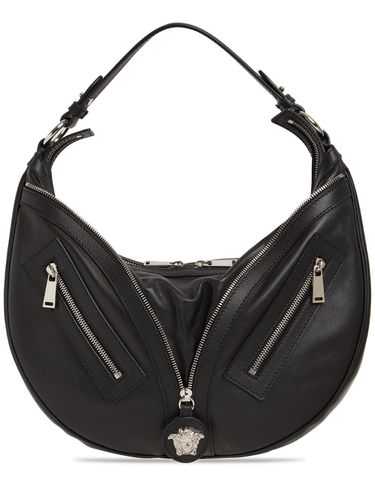 Medium Repeat Smooth Leather Hobo Bag - VERSACE - Modalova