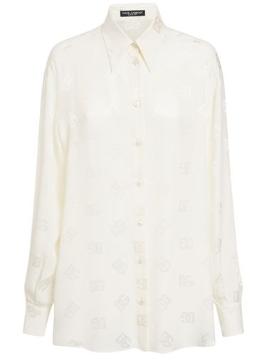 Monogram Jacquard Silk Shirt - DOLCE & GABBANA - Modalova