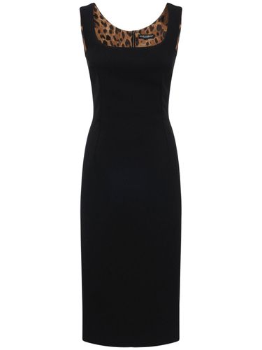 Stretch Wool Cady Tubino Midi Dress - DOLCE & GABBANA - Modalova