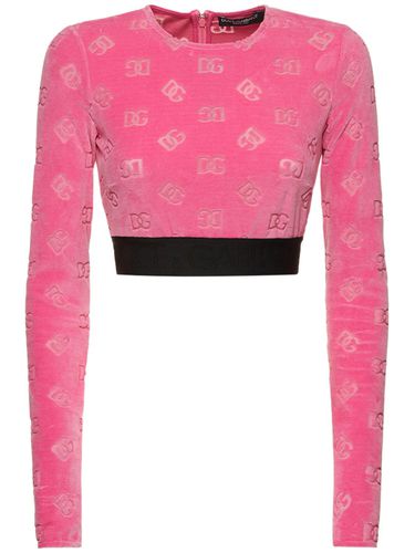 Chenille Monogram Jacquard Crop Top - DOLCE & GABBANA - Modalova