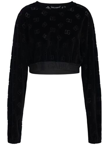 Chenille Monogram Jacquard Sweatshirt - DOLCE & GABBANA - Modalova