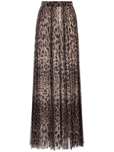 Leopard Print Wide Chiffon Pants - DOLCE & GABBANA - Modalova