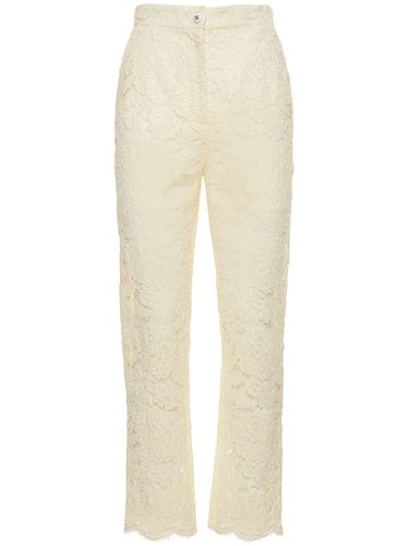 High Rise Flared Lace Pants - DOLCE & GABBANA - Modalova