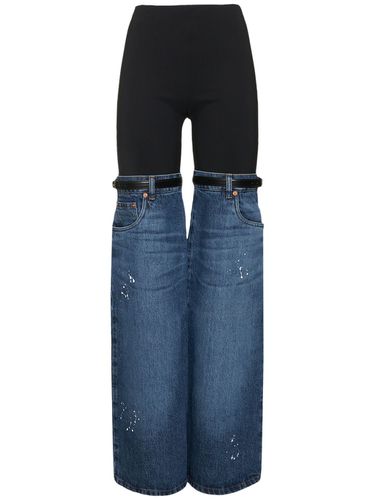 Hybrid Jersey & Denim Flared Pants - COPERNI - Modalova