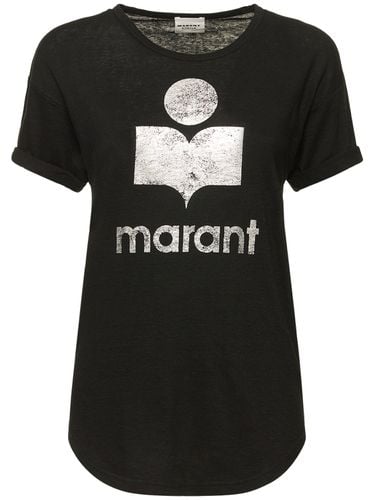 T-shirt Aus Leinen Mit Logodruck „koldi“ - MARANT ETOILE - Modalova