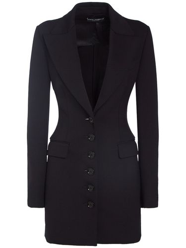 Tech Jersey Single Breasted Long Jacket - DOLCE & GABBANA - Modalova