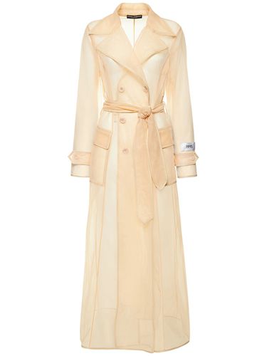 Tech Marquisette Belted Trench Coat - DOLCE & GABBANA - Modalova