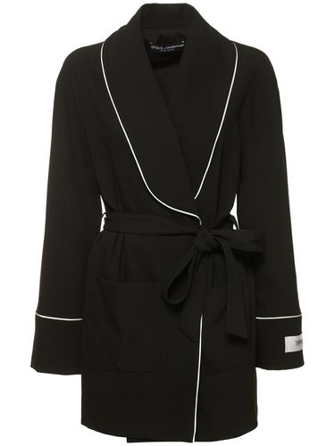 Wool Twill Belted Pajama Shirt - DOLCE & GABBANA - Modalova