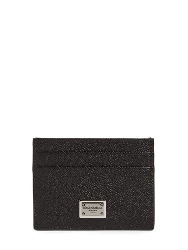 Logo Plaque Leather Card Holder - DOLCE & GABBANA - Modalova