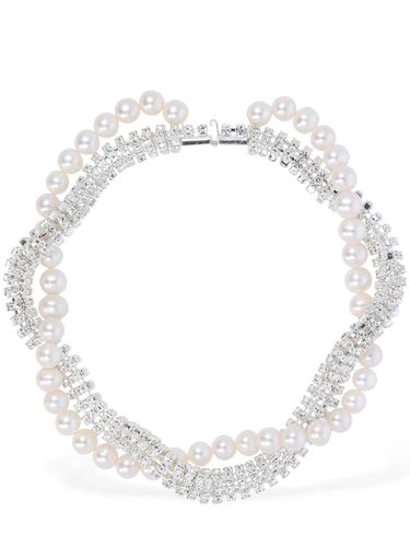 Crystal & Pearl Collar Necklace - MAGDA BUTRYM - Modalova