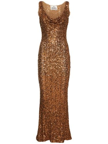 Liz Sequined Plunge Neck Long Gown - VIVIENNE WESTWOOD - Modalova