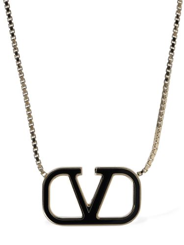 V Logo Signature Enamel Long Necklace - VALENTINO GARAVANI - Modalova